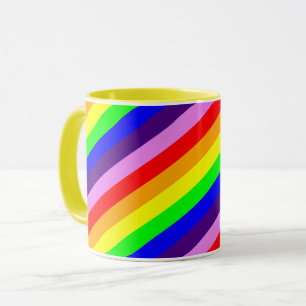 Regenbogen Stripes diagonales klassisches helles Tasse