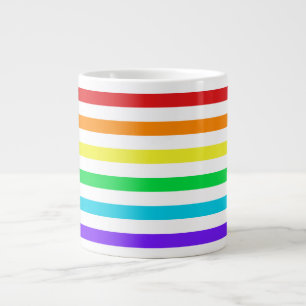 Regenbogen Stripes die 2 Tunnel-bohrwagenTasse Jumbo-Tasse