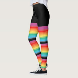 Regenbogen Stripes FarbFake-feste Knie-Socken Leggings