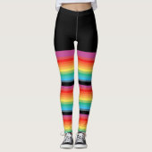 Regenbogen Stripes FarbFake-feste Knie-Socken Leggings (Vorderseite)