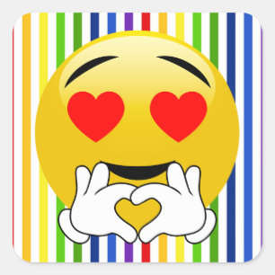 Regenbogen Stripes Liebe-Herz-Auge Emoji Aufkleber