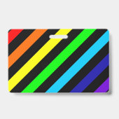 Regenbogen Stripes Namen-/Pronomen-Abzeichen Ausweis (Back)