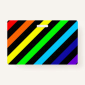Regenbogen Stripes Namen-/Pronomen-Abzeichen Ausweis (Rückseite)