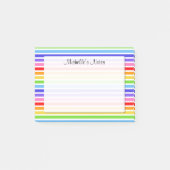 Regenbogen Stripes personalisierte 4 x 3 Post-it Klebezettel (Vorderseite)
