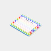 Regenbogen Stripes personalisierte 4 x 3 Post-it Klebezettel (angewinkelt)