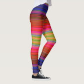 Regenbogen Stripes rote gelbes Grün-lila Leggings (Rechts)