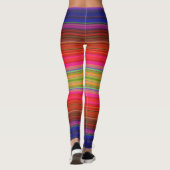 Regenbogen Stripes rote gelbes Grün-lila Leggings (Rückseite)