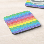 Regenbogen Stripes Untersetzer (Linke Seite)