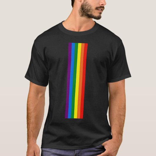 Regenbogen Stripes Unterstützung des Gay T-Shirt (Vorderseite)