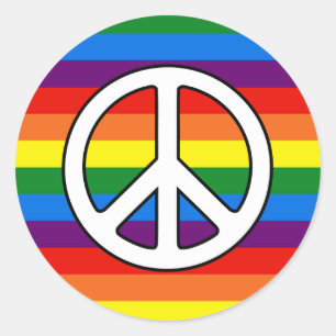 Regenbogen Stripes Unterstützung des Runder Aufkleber