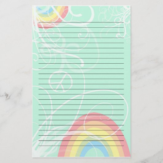 Regenbogen-Strudel-Briefpapier Briefpapier (Vorderseite)