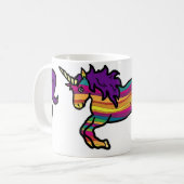 Regenbogen-Strudel-Einhorn Kaffeetasse (Vorderseite Links)