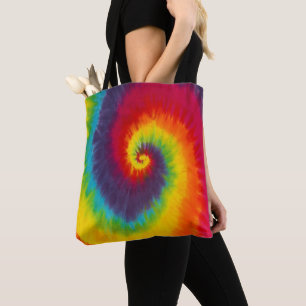 Regenbogen-Strudel-Krawatten-Groovy cooles buntes Tasche