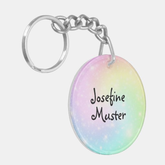 Regenbogen Strudel mit Sternchen Schlüsselanhänger (Vorderseite links)