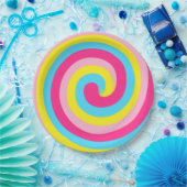 Regenbogen-Strudel-Party Pappteller (Party)