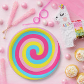 Regenbogen-Strudel-Party Pappteller (Party)