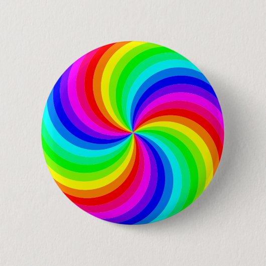 Regenbogen-Strudel Pinwheel des Spaßes Button (Vorderseite)