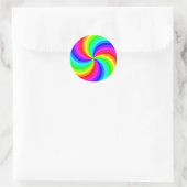 Regenbogen-Strudel Pinwheel des Spaßes Runder Aufkleber (Tasche)