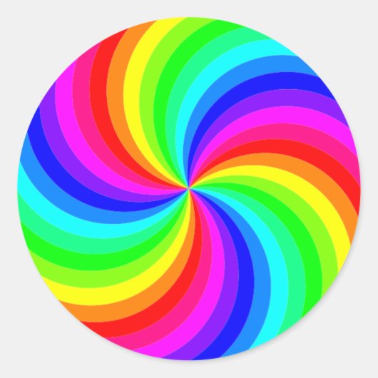 Regenbogen-Strudel Pinwheel des Spaßes Runder Aufkleber (Vorderseite)