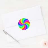 Regenbogen-Strudel Pinwheel des Spaßes Runder Aufkleber (Umschlag)