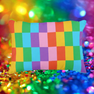Regenbogen-Stufen-Blöcke Bunter Akzent-Kissen Dekokissen