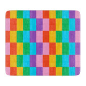 Regenbogen-Stufen Blockierung Muster dekoratives G Schneidebrett (Vorderseite)