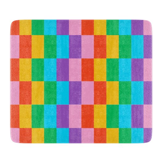 Regenbogen-Stufen Blockierung Muster dekoratives G Schneidebrett (Vorderseite)