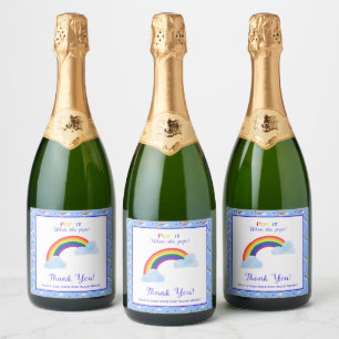 Regenbogen Sturm Pop es, wenn sie Pop Baby-Dusche Schaumweinetikett