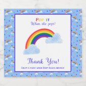 Regenbogen Sturm Pop es, wenn sie Pop Baby-Dusche Schaumweinetikett (Einzelnes Label)