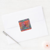 Regenbogen-Supernova-Fraktal-Kunst Quadratischer Aufkleber (Umschlag)