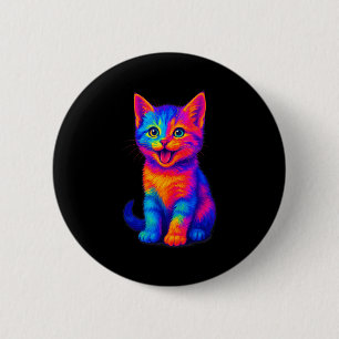 Regenbogen Süße Katze Liebe Lustig Bunt Fröhliche Button