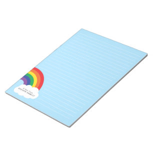 Regenbogen Süße Kinder Persönliches Schreibwarense Notizblock
