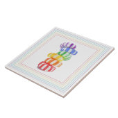 REGENBOGEN-SÜSSIGKEIT Keramikfliese (Seite)