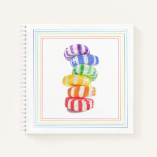 REGENBOGEN-SÜßIGKEITEN 8,5x8,5 Spiralblock Notizblock