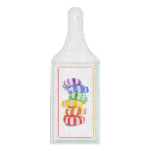 Regenbogen-Süßigkeiten Glas-Schneidbrett-Paddel Schneidebrett