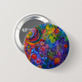 Regenbogen-Süßigkeits-bunter Wirbels-Kunst-Entwurf Button (Vorne & Hinten)