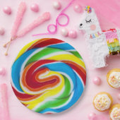 Regenbogen-Süßigkeits-Wirbels-PapierTeller Pappteller (Party)