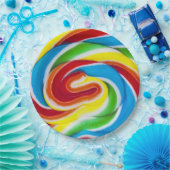 Regenbogen-Süßigkeits-Wirbels-PapierTeller Pappteller (Party)