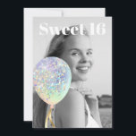 ~* Regenbogen Sweet 16 FOTO Ballon AP29 Geburtstag Einladung<br><div class="desc">(Suche nach ähnlichen Designs auf verschiedenen Produkten in AP29) (Dieses Design kann leicht an JEDES Alter oder EVENT angepasst werden) Erfahren Sie, wenn Sie Hilfe benötigen. *~* Energie-Enhanced SWEET 16 Geburtstag Einladung. Ändern / Bearbeiten Sie den Text und das FOTO des süßen 16 Geburtstagskarls. Abstrakte Künstlerische Girly Chic SWEET 16...</div>