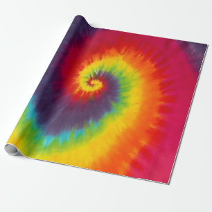 Regenbogen Swirl Tie Dye Groovy Bunte Farben Geschenkpapier