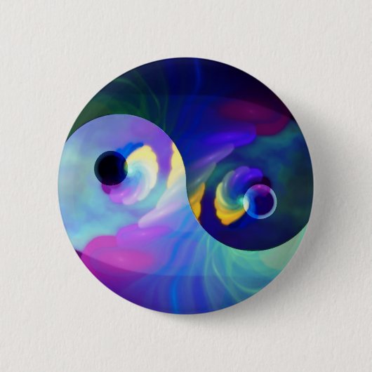 Regenbogen Taijitu Yin Yang Button (Vorderseite)