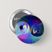 Regenbogen Taijitu Yin Yang Button (Vorne & Hinten)