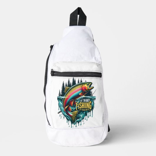 Regenbogen tanzen Ein lebhafter Fisch springt vom Crossbody Bag (Vorderseite)