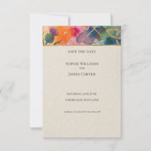 Regenbogen-Tartan Save-the-Date-Karte Save The Date