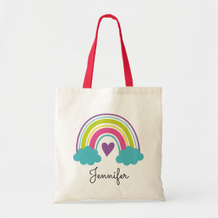 Regenbogen-Tasche für Mädchen mit rotem Griff Tragetasche