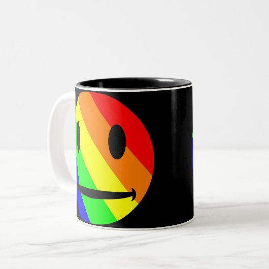 Regenbogen-Tasse Zweifarbige Tasse (Vorderseite Links)