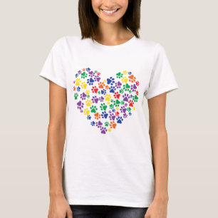 Regenbogen-Tatze druckt T - Shirt