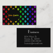 Regenbogen-Tatzen-Druck-Visitenkarte Visitenkarte (Vorne/Hinten)
