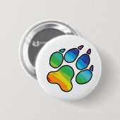 Regenbogen-Tatzen-Knopf Button (Vorne & Hinten)