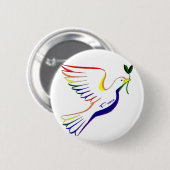 Regenbogen-Taube Button (Vorne & Hinten)